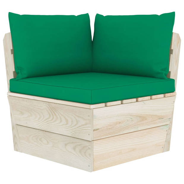 vidaXL 5-delige Loungeset met kussens pallet vurenhout