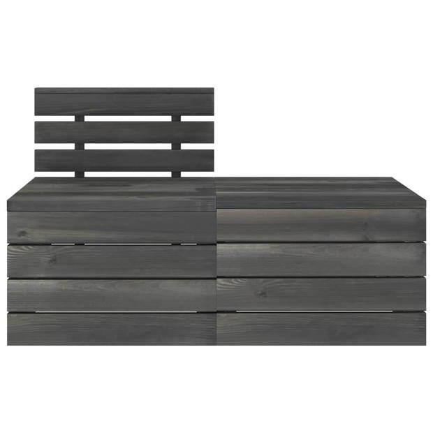 vidaXL 3-delige Loungeset pallet massief grenenhout donkergrijs