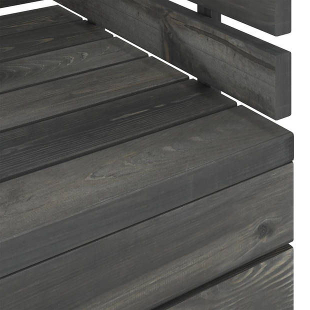 vidaXL 3-delige Loungeset pallet massief grenenhout donkergrijs