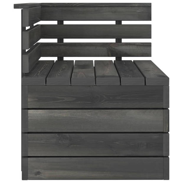 The Living Store Pallet Loungeset - Tuinmeubelset - Massief grenenhout - Donkergrijs - 60x65x71.5/65x65x71.5/60x60x41.5