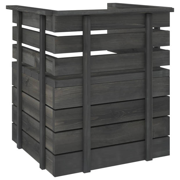 The Living Store Pallet Loungeset - Tuinmeubelen - Donkergrijs - Massief grenenhout - 70 x 65 x 71.5 cm - Modulair