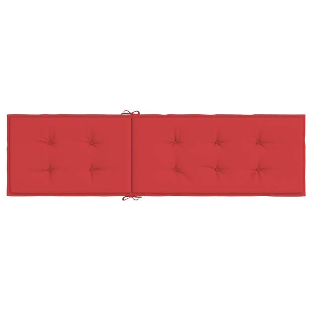 vidaXL Terrasstoelkussen (75+105)x50x4 cm rood