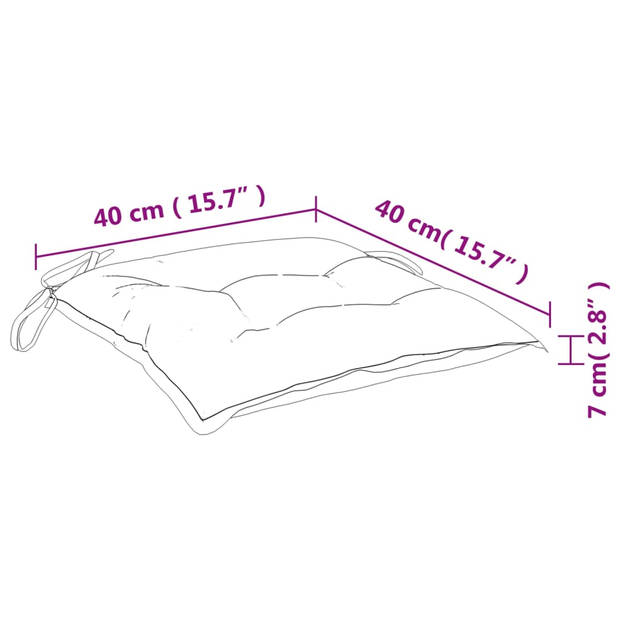 The Living Store Stoelkussens - Oxford stof - 40x40x7 cm - Crèmewit - Waterafstotend (2 stuks)