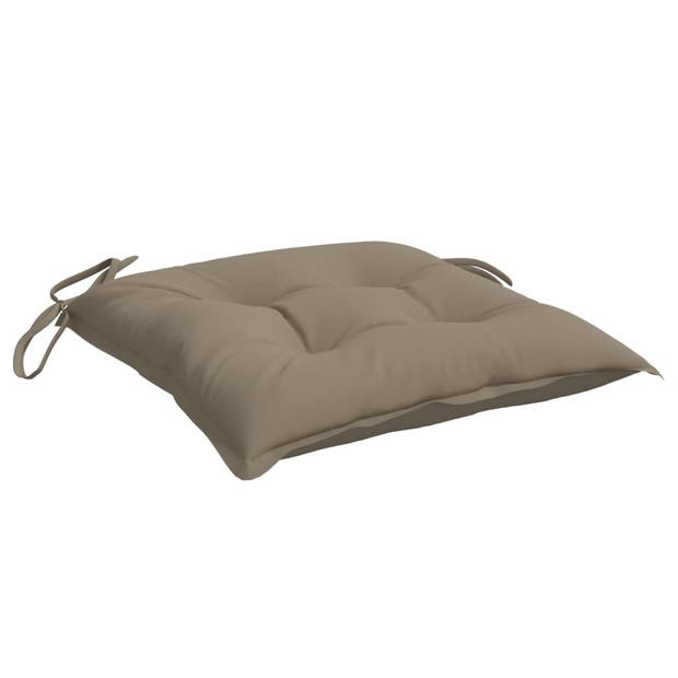 vidaXL Stoelkussens 2 st 40x40x7 cm oxford stof taupe