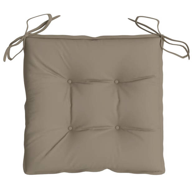 vidaXL Stoelkussens 4 st 40x40x7 cm oxford stof taupe