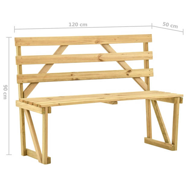 vidaXL Tuinbank 120 cm geïmpregneerd grenenhout