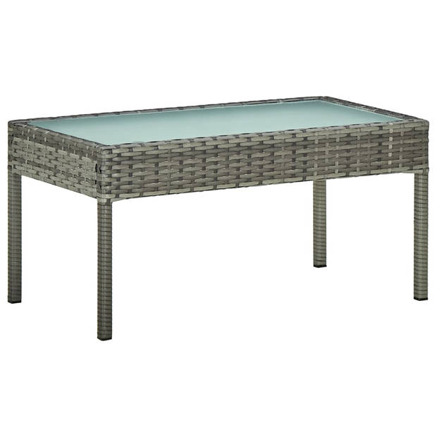 vidaXL 5-delige Loungeset met kussens poly rattan grijs