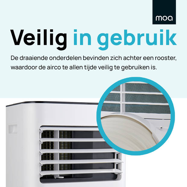 MOA Mobiele Airco - 9000 BTU - Airconditioning - Geschikt voor Ontvochtiging - Zwart - A010W