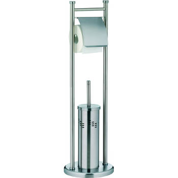 Kela toiletrol-/toiletborstelhouder Swing 77,5 x 22 cm RVS zilver