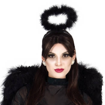 Diadeem engel - halo - zwart - meisjes/dames - Halloween/Carnaval thema - Verkleedhoofddeksels