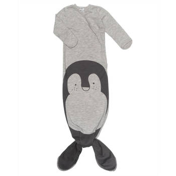 Snoozebaby Slaapzak & Pakje in 1 Grey Melange Pinguin - 3-6 mnd