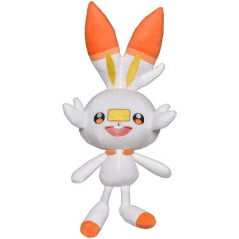 Pokémon knuffel Scorbunny 20 cm junior pluche wit/oranje
