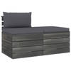 vidaXL 2-delige Loungeset met kussens pallet massief grenenhout