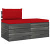 vidaXL 2-delige Loungeset met kussens pallet massief grenenhout