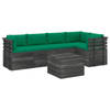 vidaXL 6-delige Loungeset met kussens pallet massief grenenhout