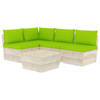 vidaXL 5-delige Loungeset met kussens pallet vurenhout