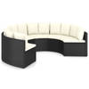 vidaXL 6-delige Loungeset met kussens poly rattan zwart