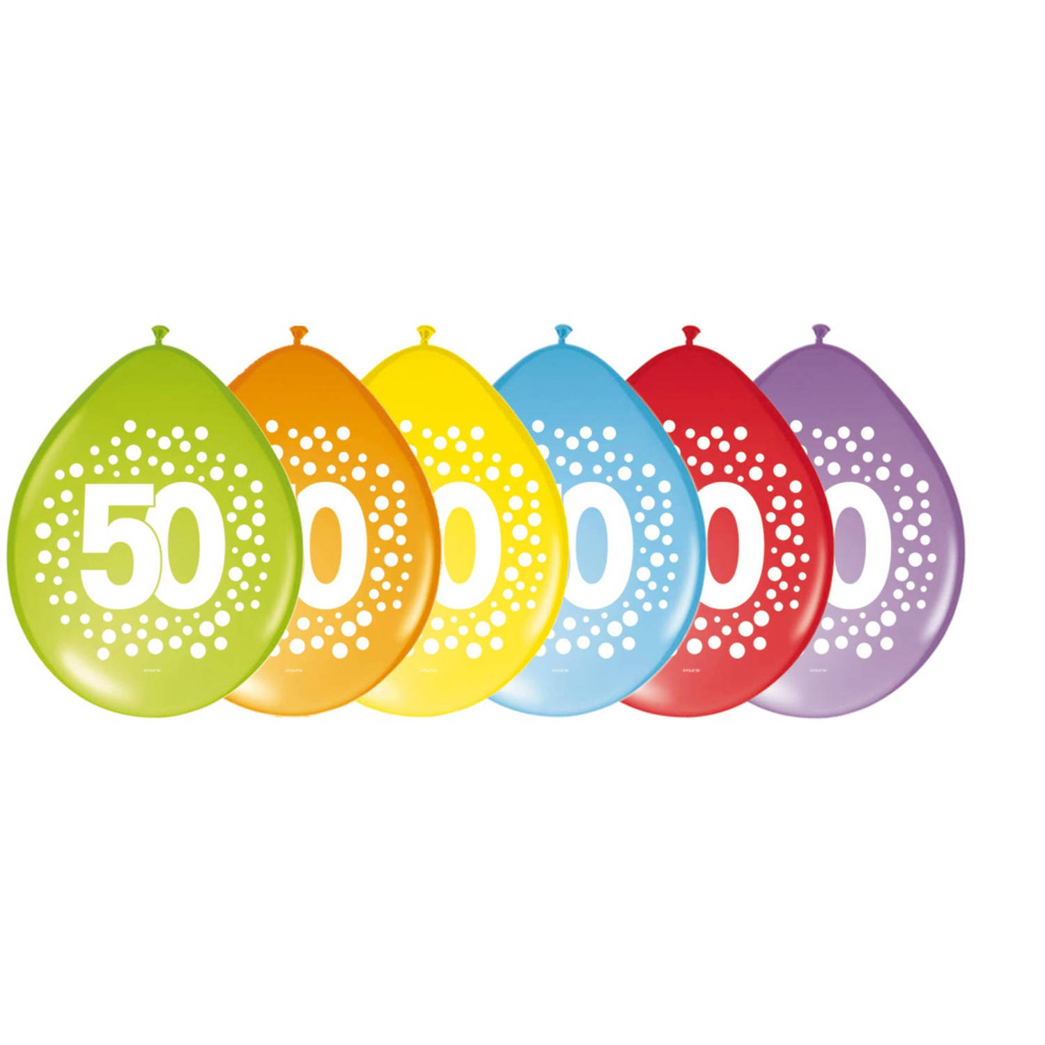 8x stuks verjaardag leeftijd ballonnen 50 jaar thema 29 cm - Ballonnen