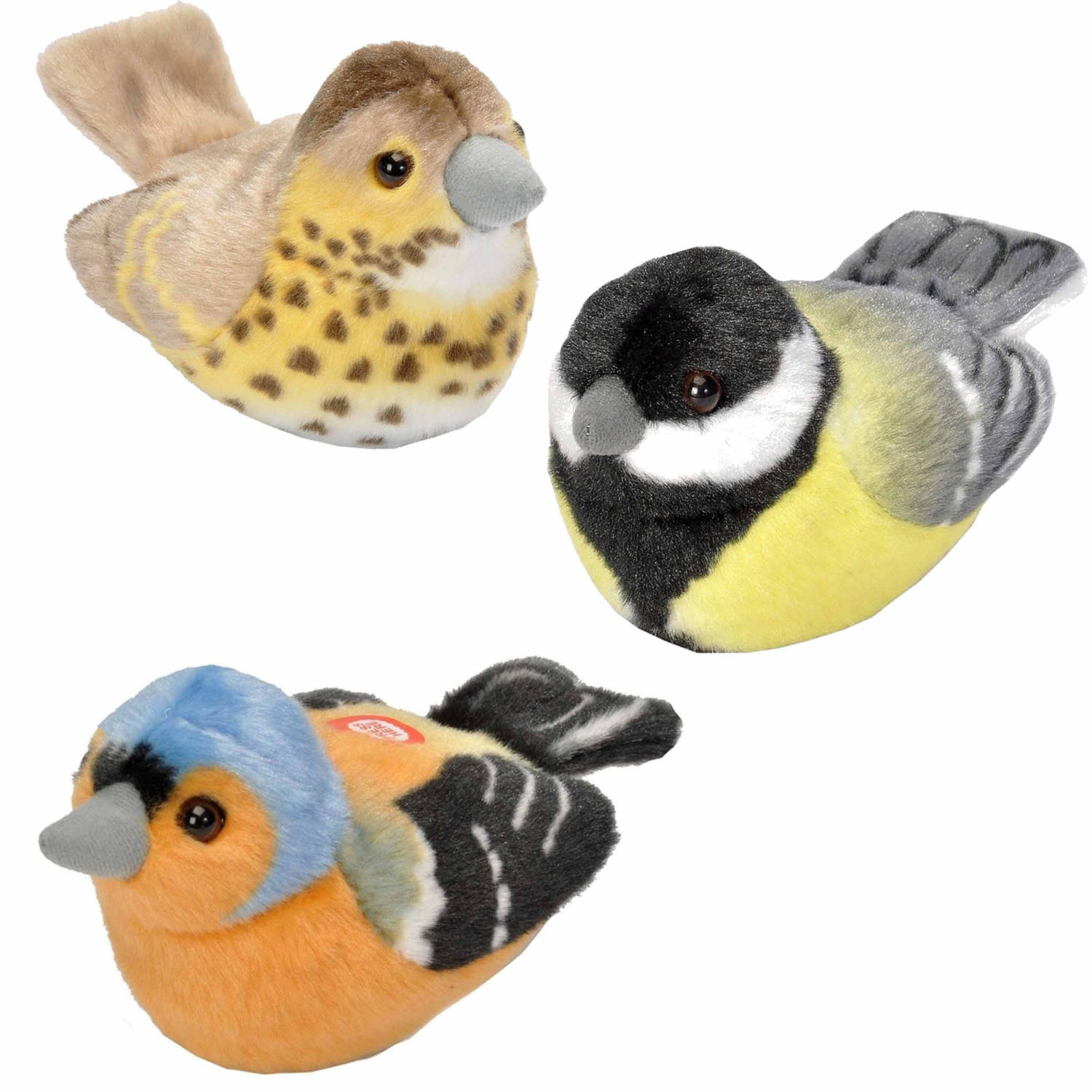 Productie richting Economisch Set van 3x stuks pluche vogels knuffels van 14 cm met geluid - Vogel  knuffels | Blokker