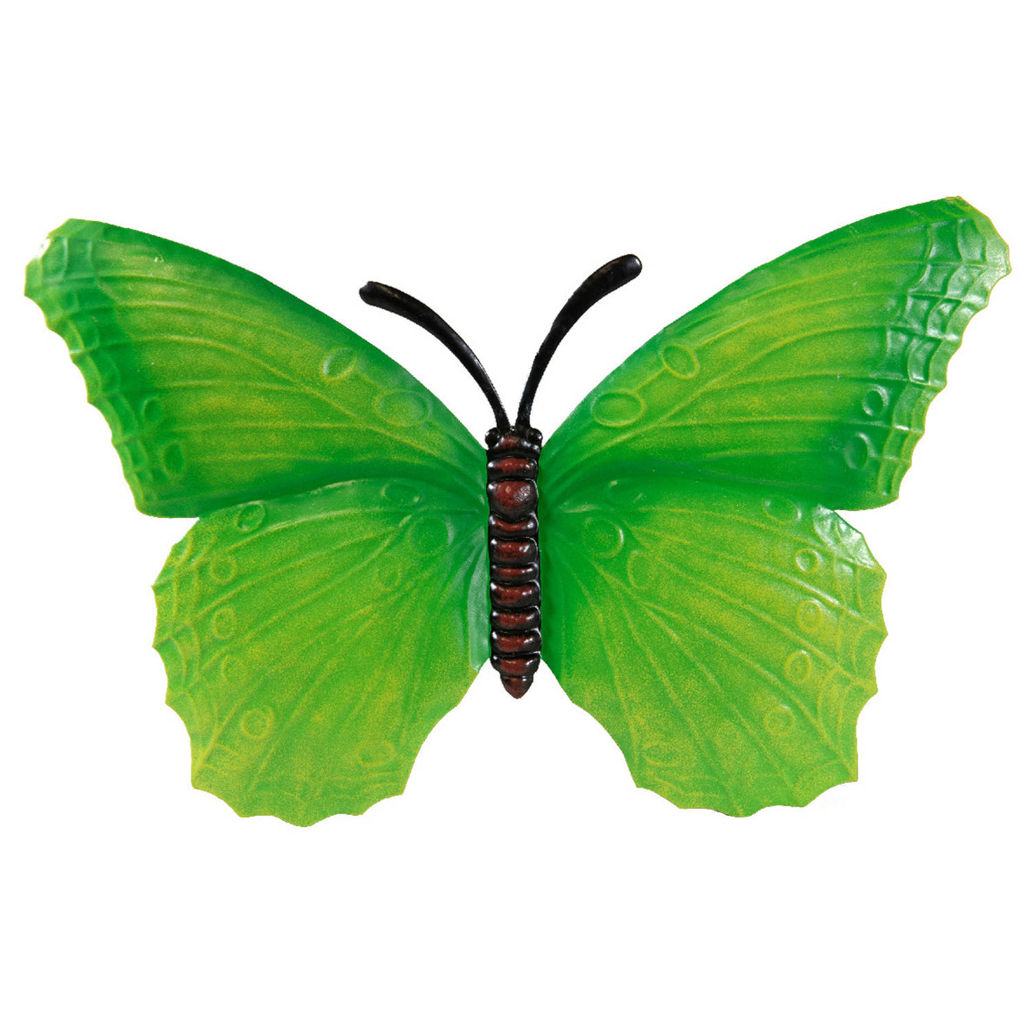 Tuindecoratie Vlinder Van Metaal Groen 40 Cm Muur-schutting Decoratie Vlinders Dierenbeelden