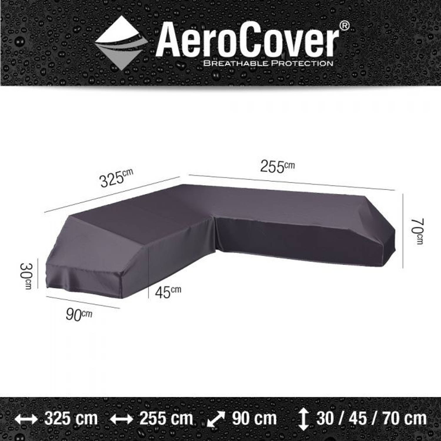 AeroCover platform loungesethoes 325x255x90xH30-45-70 cm R antraciet