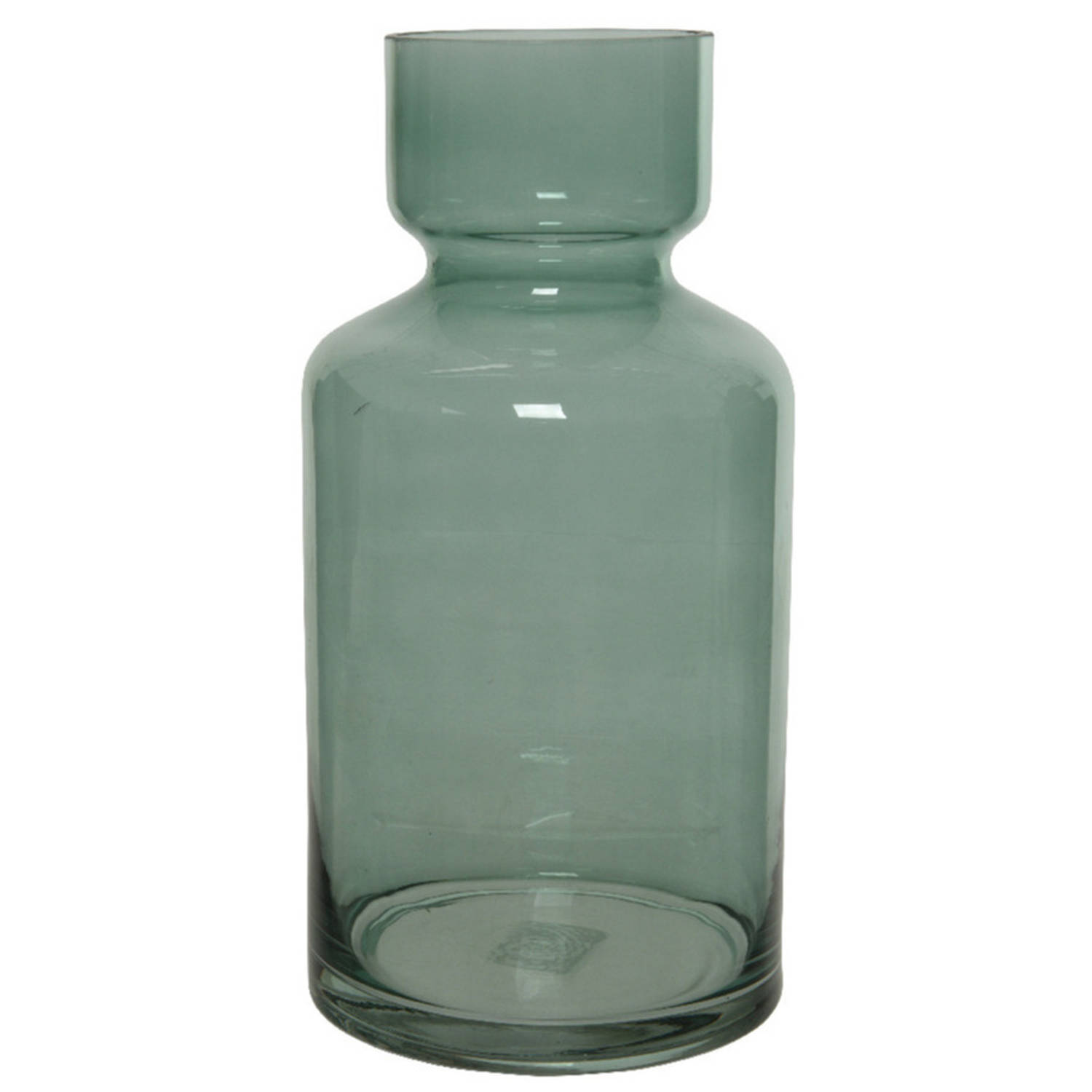 Groene vazen/bloemenvaas 6 liter van glas 15 x 30 cm - Glazen vazen voor bloemen en boeketten
