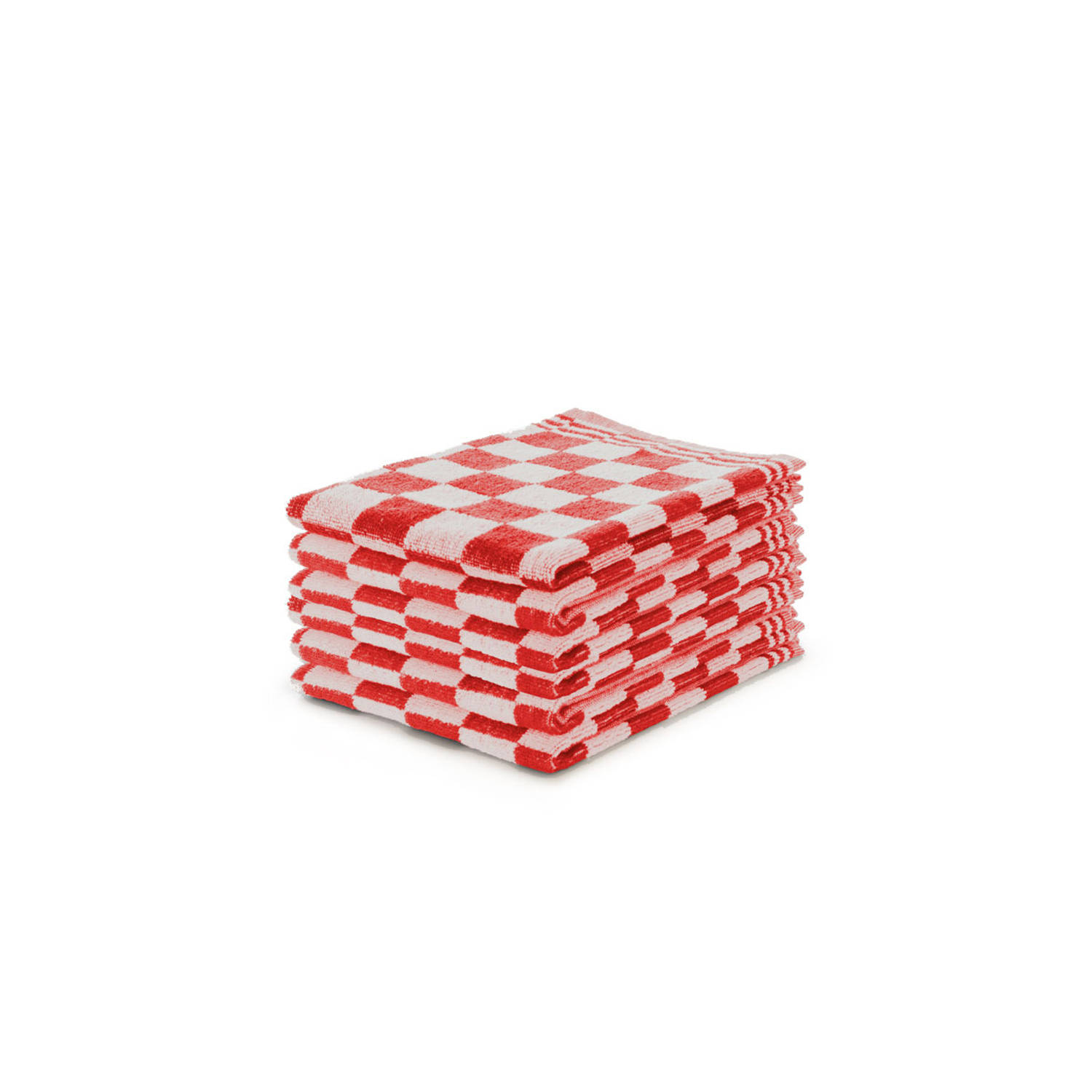 Elegance Keukendoekset Blok 50x50cm - rood - set van 6