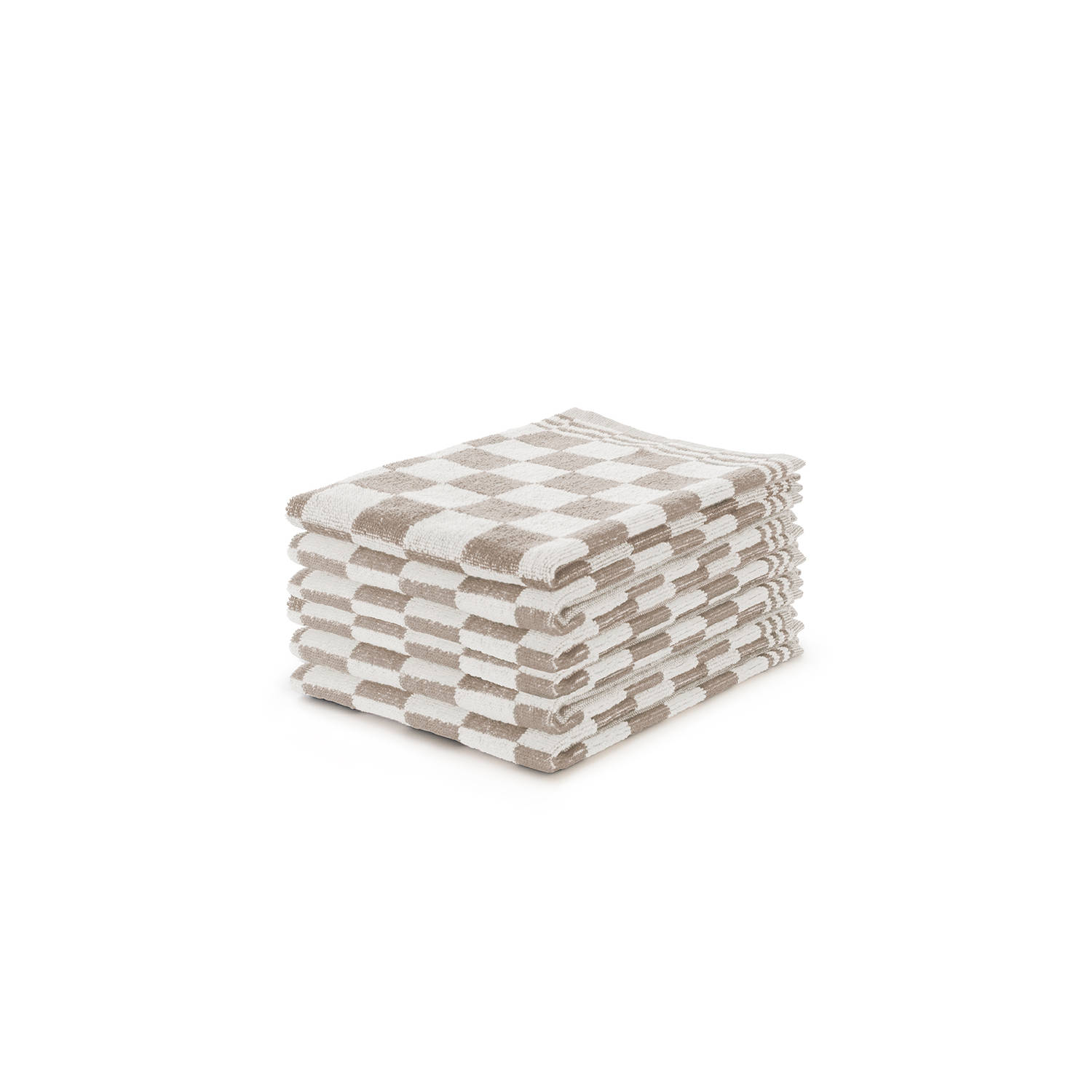 Keukendoekset Blok Zand - 50x50 - Set van 6 - Geblokt - Blokdoeken - 100% katoen - Horeca Keukendoeken