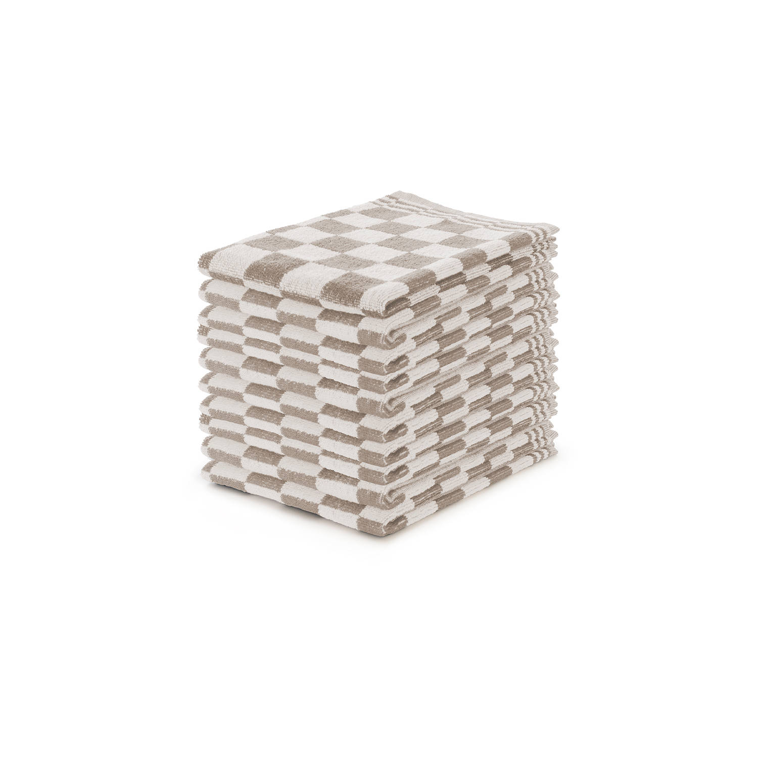 Keukendoekset Blok Zand - 50x50 - Set van 10 - Geblokt - Blokdoeken - 100% katoen - Horeca Keukendoeken