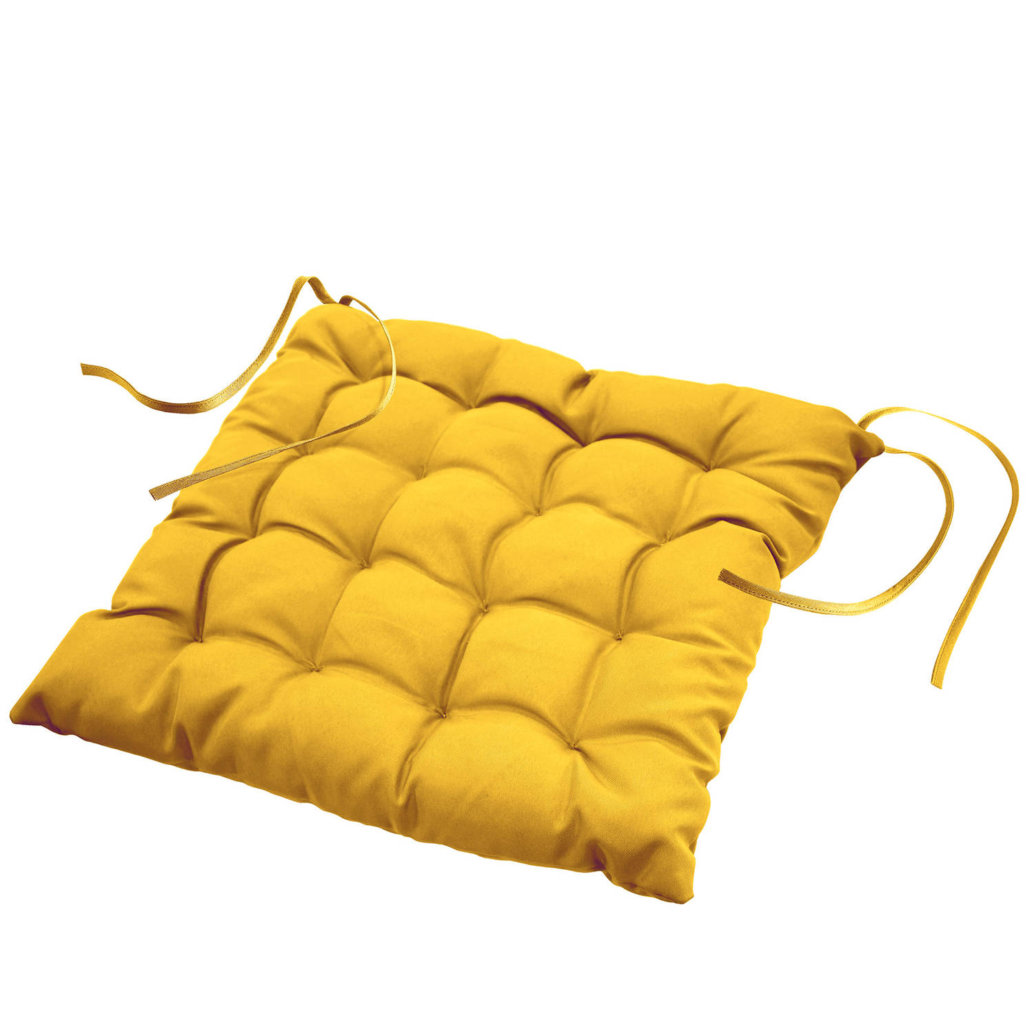 Stoelkussen-zitkussen Essentiel geel 40x40x7cm