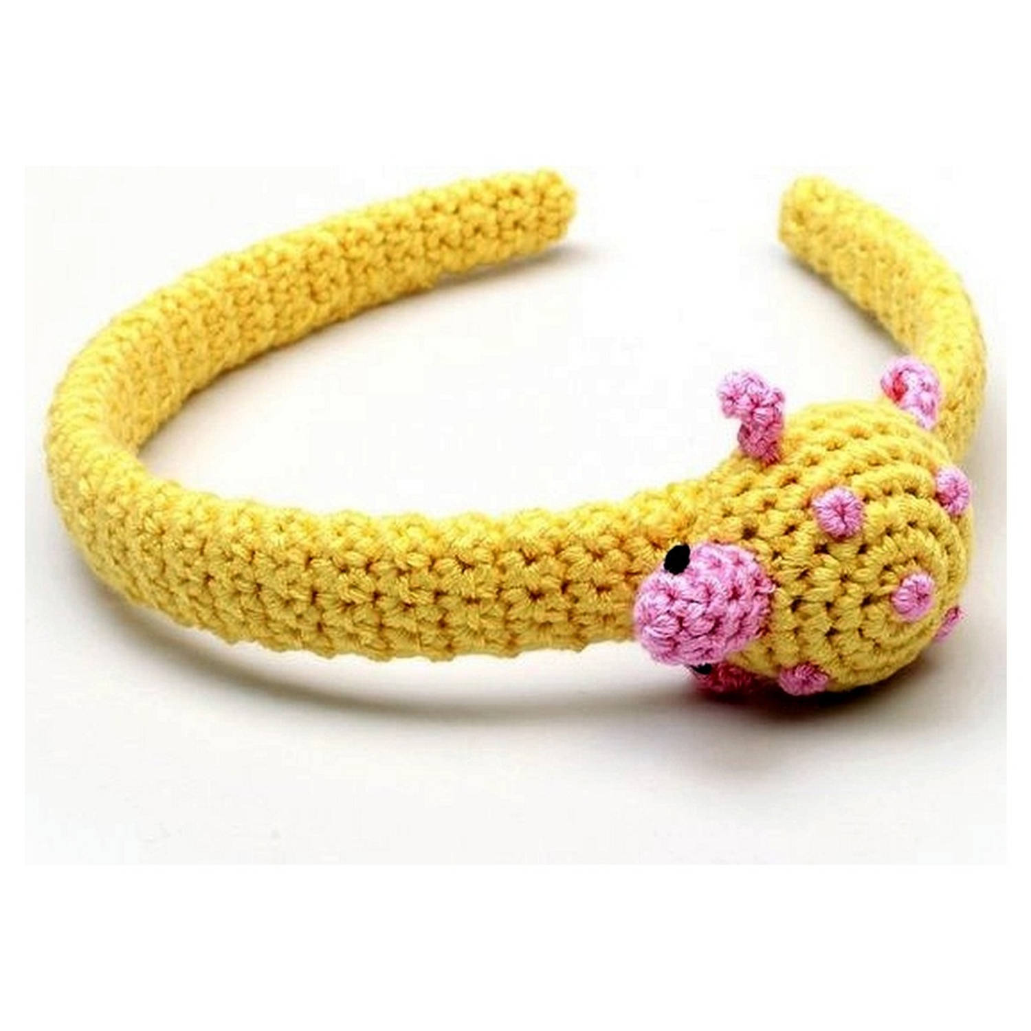 NatureZOO Haarband / Diadeem voor baby Schildpad Geel/roze
