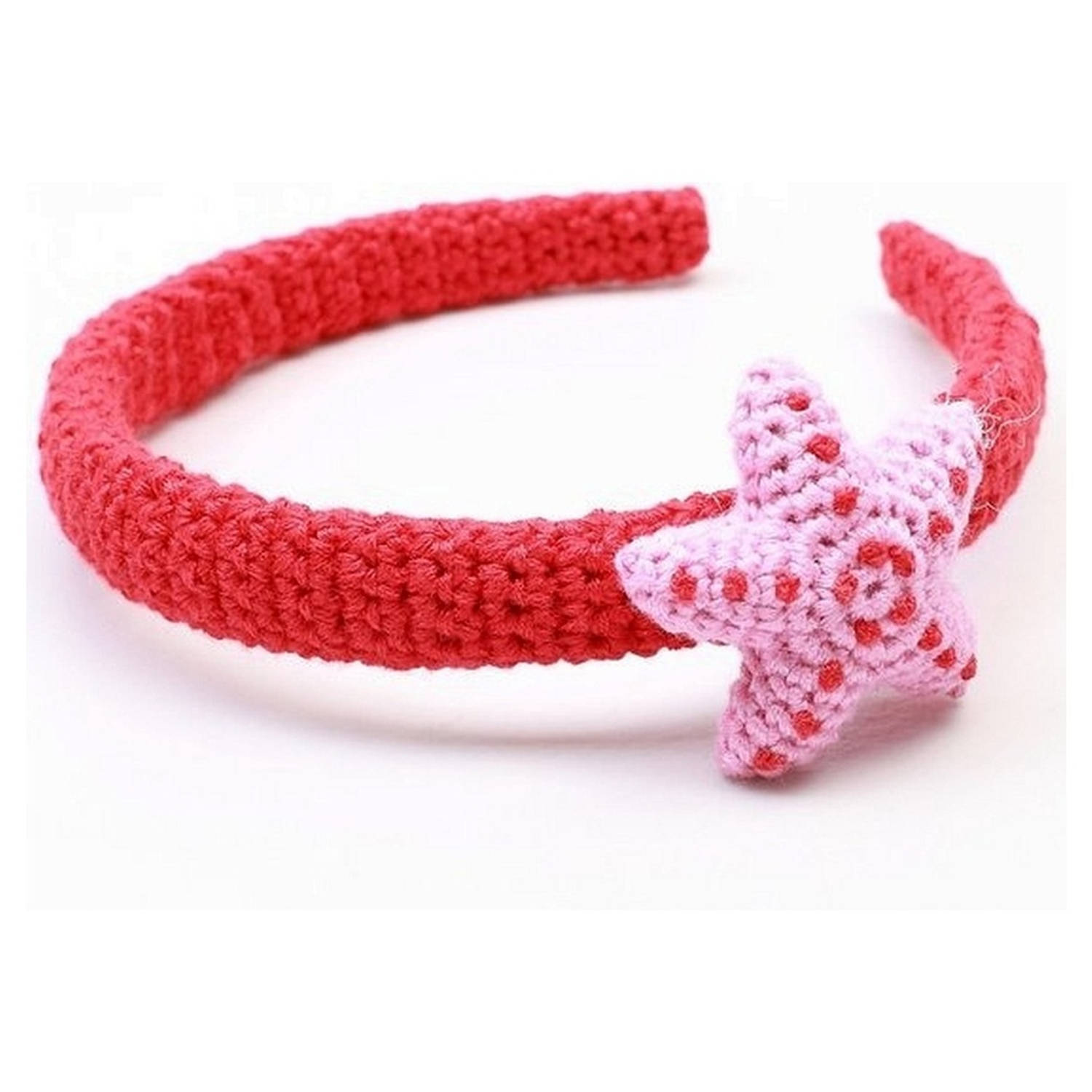 NatureZOO Haarband / Diadeem voor baby Ster Rood/roze
