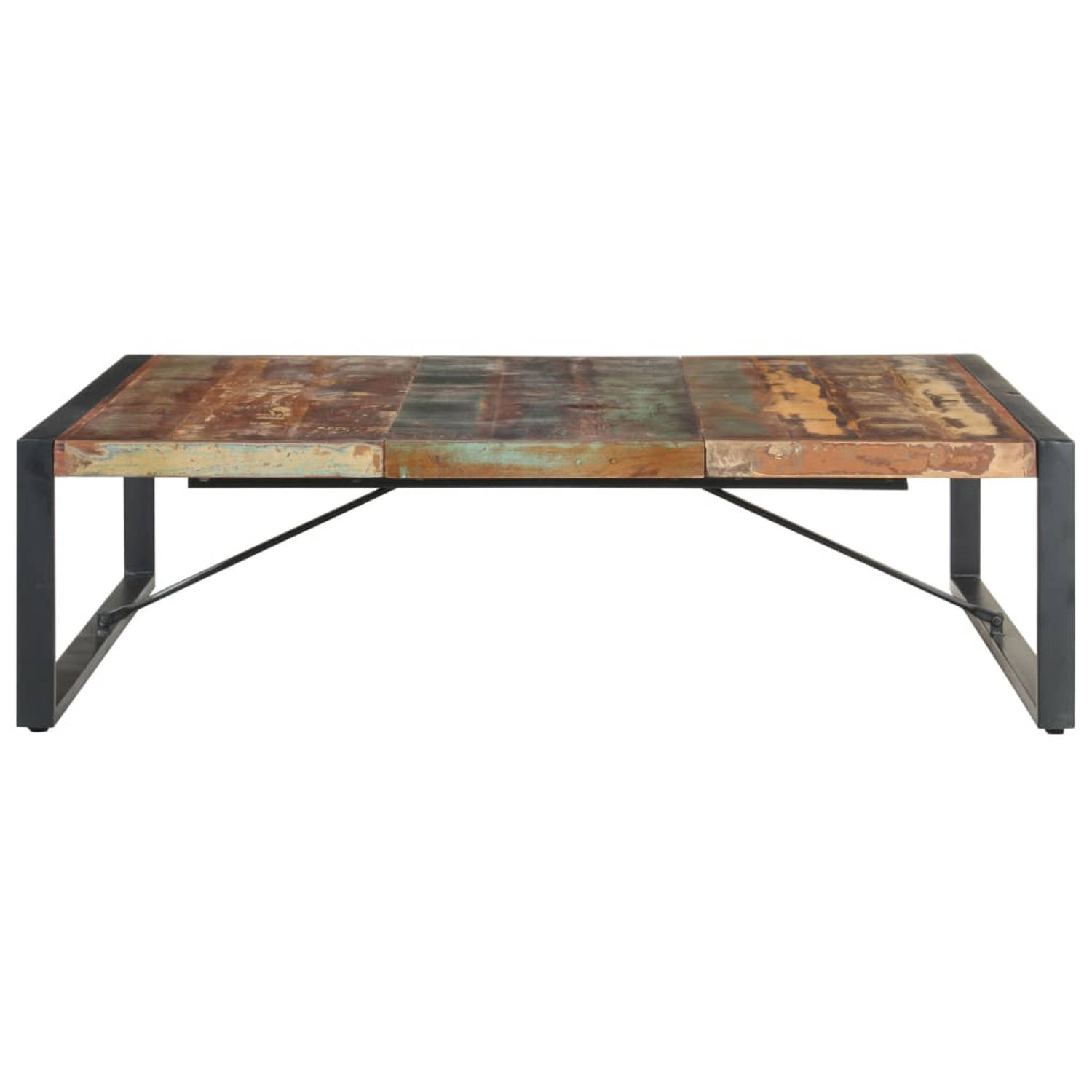 The Living Store Salontafel 140x140x40 cm massief gerecycled hout - Tafel