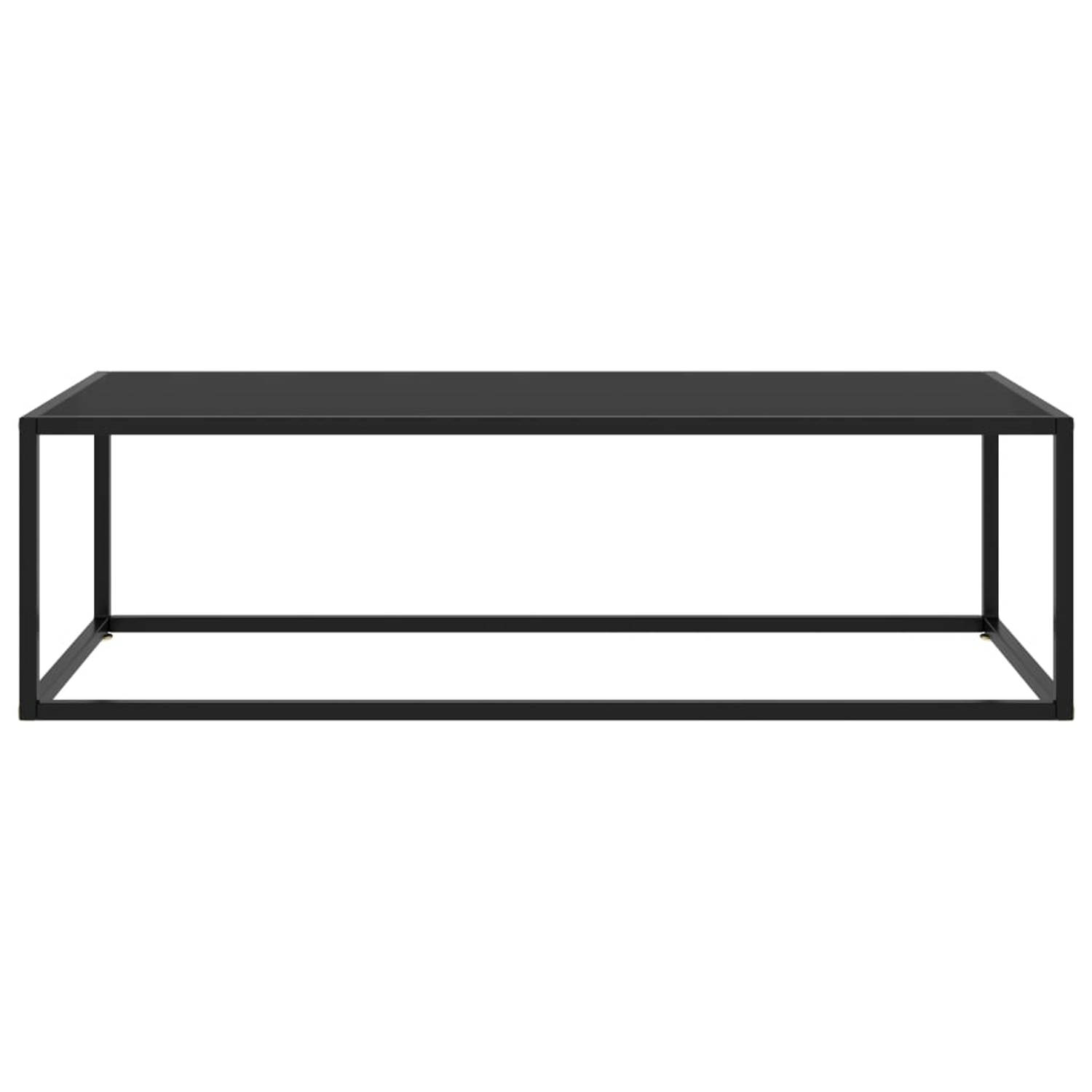 The Living Store Salontafel met zwart glas 120x50x35 cm zwart - Tafel