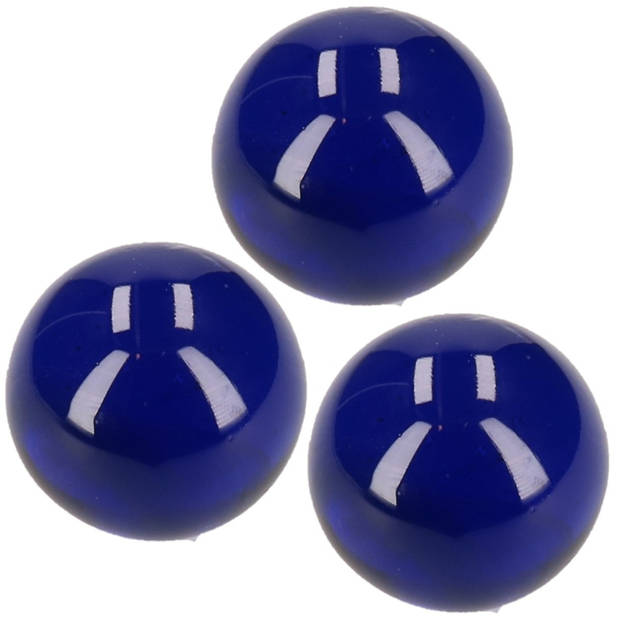 3x stuks glazen knikker donkerblauw 6 cm - Knikkers