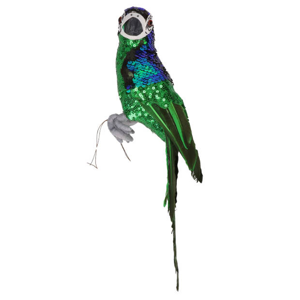 Groen woondecoratie beeld papegaai vogel 30 cm - Beeldjes