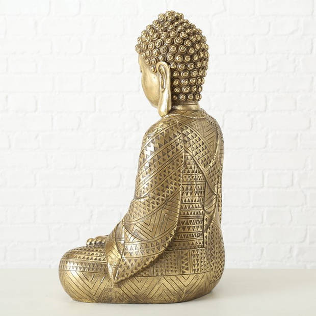 Decoratie boeddha beeld goud zittend 39 cm - Beeldjes