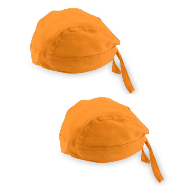 Oranje party bandana voor volwassenen - Verkleedhoofddeksels