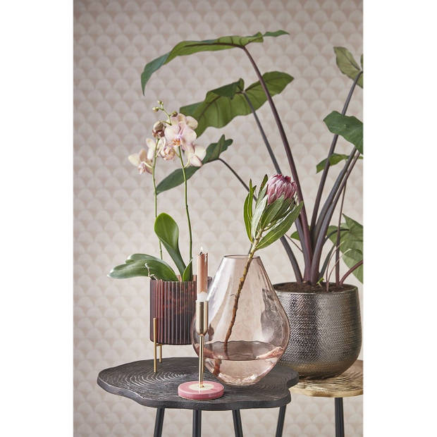 Mica Decorations bloempot - bruin - Keramiek - 16 x 18 cm - Plantenpotten