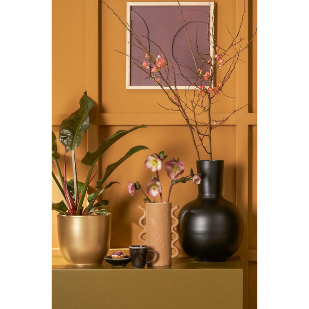 Mica Decorations Bloempot - goudkleurig - keramiek - 25 x 23 cm - Plantenpotten