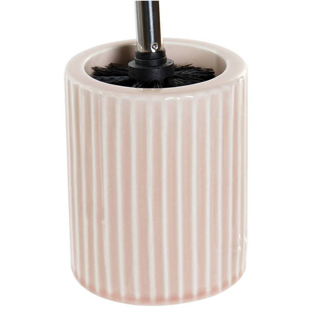 Wc/toiletborstel 40 cm met toiletborstelhouder roze keramiek - Toiletborstels