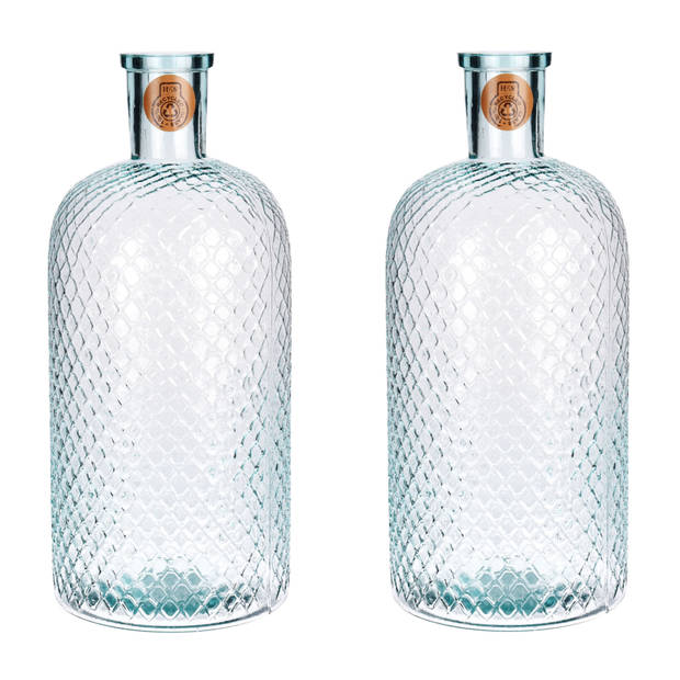 2x Glazen vaas/vazen 8000 ml van 19 x 42 cm - Vazen