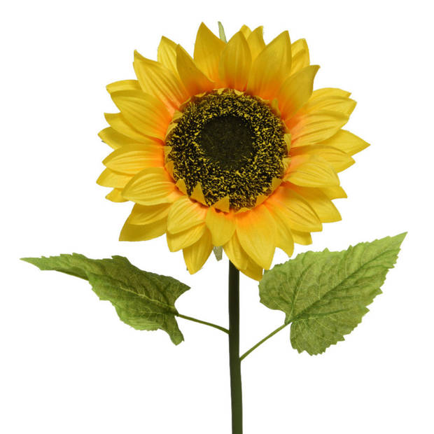 3x stuks gele kunst zonnebloemen kunstbloemen 76 cm decoratie - Kunstbloemen
