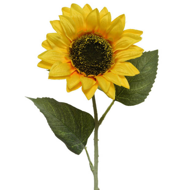 Everlands Kunst zonnebloemen - 2x - kunstbloemen - 64 cm - decoratie - Kunstbloemen