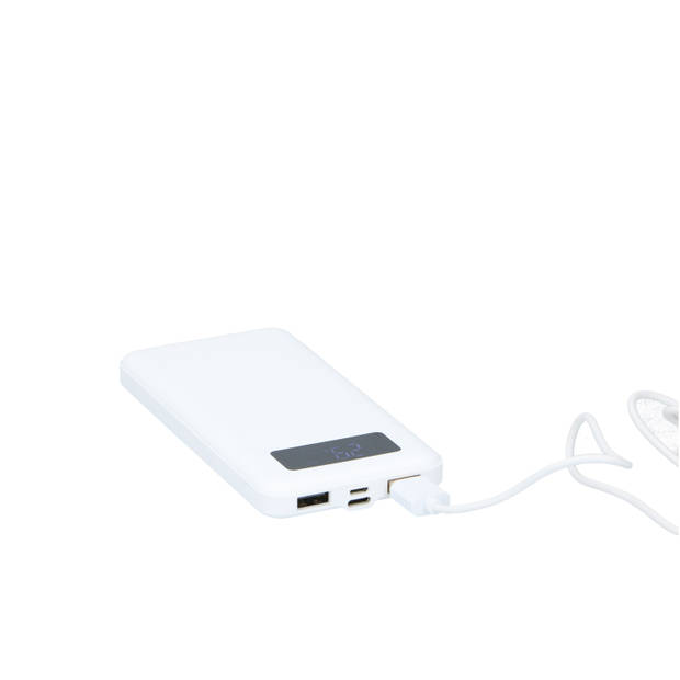 Grundig Powerbank - 10000mAh - 2x USB Output - LED-Display - USB-C en Micro-USB Input - met Kabel