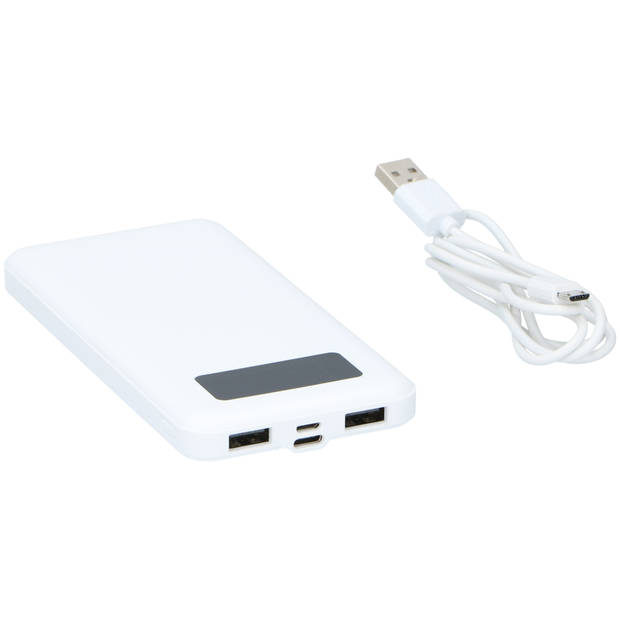 Grundig Powerbank - 10000mAh - 2x USB Output - LED-Display - USB-C en Micro-USB Input - met Kabel