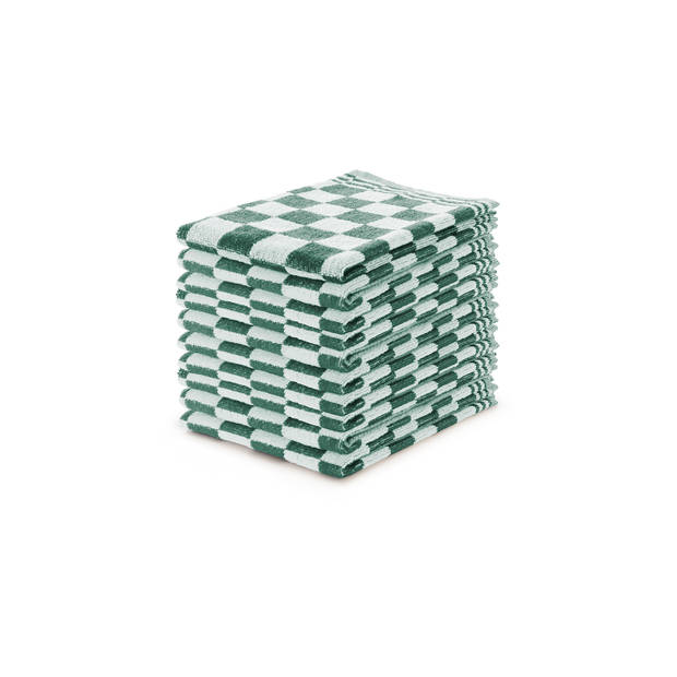 Eleganzzz Keukendoekset Blok 50x50cm - donker groen - set van 10