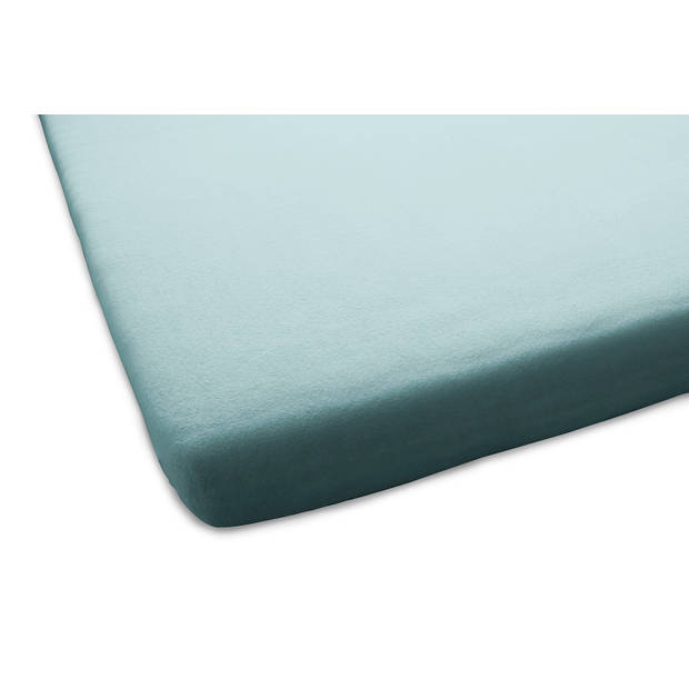 Home Ideas Aanbieding 1+1 Gratis Molton Flanel Stretch Hoeslaken - turquoise 90/100x190/200cm