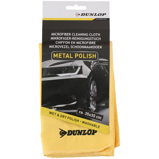 Dunlop Microvezeldoek Auto - Polijsten Metaal - Nat en Droog - 35x35 cm - Geel