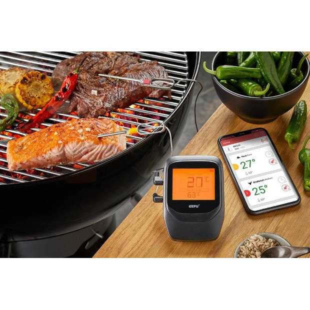 Gefu - Vlees en Grill Thermometer, Bluetooth, Inclusief 2 Sonden - Gefu CONTROL+